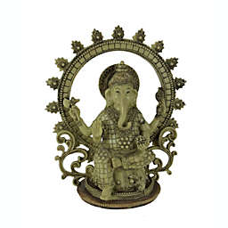 Zeckos Lord Ganesha Sitting Holding Sacred Objects Statue