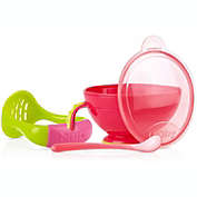 Nuby Garden Fresh Mash N&#39; Feed Bowl with Spoon and Food Masher (Pink/Green)