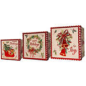 Lindy Bowman Set of 3 Assorted Square Christmas Holiday Gift Boxes