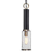 Contemporary Home Living 23" Black and Clear Antique Meteor Shower Glass Shade Hanging Pendant Ceiling Light Fixture