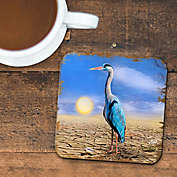 Nature Wonders Bird on the Beach Coastal Wooden Cork Coasters Gift Set of 4