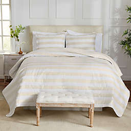 NY Loft Parchment Full/Queen Quilt Set with Shams, Lightweight Bedspread, Bettina Collection