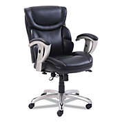 Emerson Task Chair, Supports Up to 300 lb, 18.75" to 21.75" Seat Height, Black Seat/Back, Silver Base