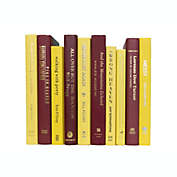 Booth & Williams Gold and Maroon Team Colors Decorative Books, One Foot Bundle of Real, Shelf-Ready Books