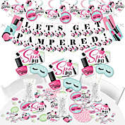 Big Dot of Happiness Spa Day - Girls Makeup Party Supplies - Banner Decoration Kit - Fundle Bundle