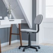 Flash Furniture Harry Low Back Gray Adjustable Student Swivel Task Office Chair with Padded Mesh Seat and Back - Homeschool Study Chair