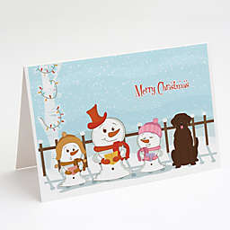 Caroline's Treasures Merry Christmas Carolers Chocolate Labrador Greeting Cards and Envelopes Pack of 8 7 x 5