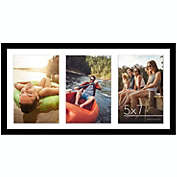 Americanflat 8x16 Collage Picture Frame, Three 5x7 Openings, Black
