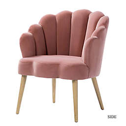 Karat Home Folsom Velvet Arm Chair in PINK