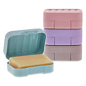 Okuna Outpost Soap Holder Travel Cases in 4 Colors (4.5 x 1.8 x 3.3 in, 4 Pack)