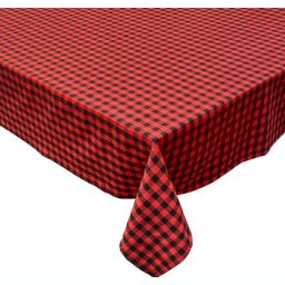 KOVOT Tablecloth Red & Black Buffalo Check Plaid 100% Cotton Table Cover for Christmas, Winter & Holiday Table Decor. X-Large Kitchen Dining Tabletop Oblong Rectangle (60