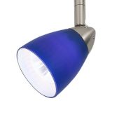 Saltoro Sherpi Hand Blown Glass Shade Adjustable Track Light Head with Metal Frame, Blue-
