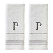 SKL Home By Saturday Knight Ltd Casual Monogram Hand Towel Set P - 2-Count - 16X26", White