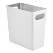 mDesign Steel Rectangle Trash Can Waste Basket with Handles