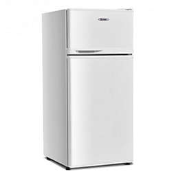 Costway 2 Doors Cold-rolled Sheet Compact Refrigerator-White