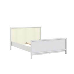 Tvilum Biscayne Queen Bed with Slat Roll White/Textile Beige