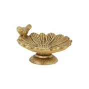 Cheungs Home Decorative Golden Metal Flower Table Decor with Bird Accent