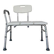 Stock Preferred Aluminium Alloy Medical Bathroom Chair with Wide Seat & Padded Handle in White