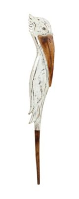 RAM Outdoor Decor Hand Painted Wooden Pelican Garden Stake