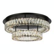 Elegant Lighting Home Decorative Monroe 26 inch LED double flush mount - Black