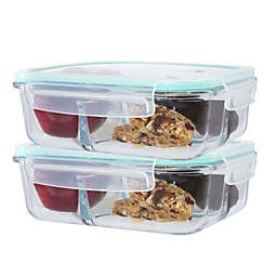 Lexi Home Mimo - Glass Containers - Rectangle 3 Comp 35 Oz