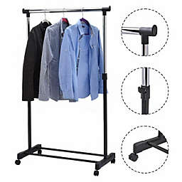 Kitcheniva Portable Rolling Clothes Rack Single Hanging Garment Bar