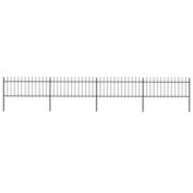 Home Life Boutique Garden Fence with Spear Top Steel 267.7"x31.5" Black