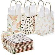 Sparkle and Bash Mini Gift Bags with Handles in 3 Pink Designs (5 x 5 x 3 in, 12 Pack)