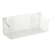 mDesign Wall Mount Plastic Home Storage Organizer Tray Basket Bin