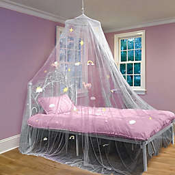 Bollepo Bed Canopy with Glow in The Dark Unicorns, Stars and Rainbows for Girls, Kids & Babies, Net Use to Cover The Baby Crib, Kid Bed, Girls Bed O