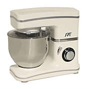Sunpentown 8-Speed 5.5 Qt Electric Food Stand Mixer with Steel bowl, White - Includes Whisk, Dough Hook and Mixer Blade