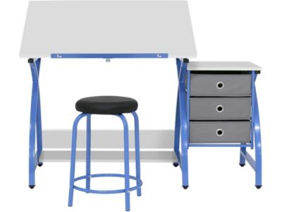 SD Studio Designs Venus Craft Station with Matching Stool - Blue/White