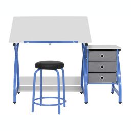 SD Studio Designs Venus Craft Station with Matching Stool - Blue/White
