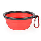 Stock Preferred Portable Pet Bowl Collapsible Dish Travel 2 Pack Set in Black Red