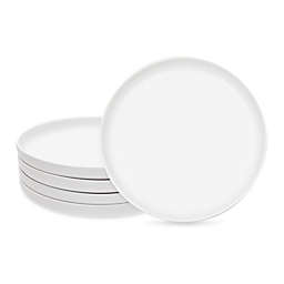 Okuna Outpost White Ceramic Dinner Plates Set of 4 Serving Dinnerware Dishes (8 Inches)