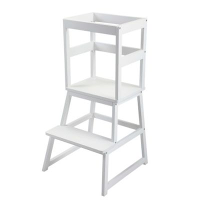 Fx070 Kid 2-Step Stool with Safety Rails, Kitchen Helper Stool for Toddlers Aged 1-5 Within 150 lbs, White