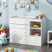 Erkang 47.2&quot; 5-Drawer White Baby Dresser with Changing Table