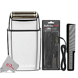 BaByliss PRO FOILFX02 Cordless Metal SILVER Double Foil Shaver FXFS2S-SILVER with Replacement Power Cord and Comb