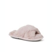 Dearfoams Kids Jess Furry Crossband Slide Slipper