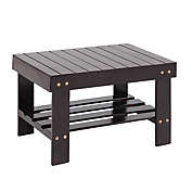 Zimtown Bamboo Step Stool for Kids in Dark Brown