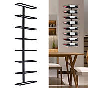 Kitcheniva Rustic Wall-Mounted Wine Bottle Rack 8-Tier Display Holder Bar Storage Organizer