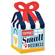 Big Dot of Happiness Support Small Business - Square Favor Gift Boxes - Thank You Bow Boxes - Set of 12