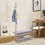 Infinity Merch Hat and Coat Stand Entryway Hallway Shoe Rack Brown