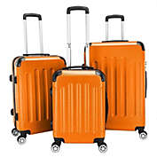 Infinity Merch 3pcs 20" 24" 28" Travel Spinner Luggage Set Bag Trolley Suitcase Lock Orange