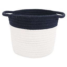Unique Bargains Cotton Clothes Storage Basket, Navy Blue,Cylindrical 1