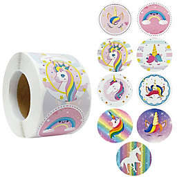 Wrapables 1.5 inch Unicorn Stickers Roll, Sealing Stickers and Labels for Cards, Envelopes, Bags, Gift Boxes, Festive Party Favors (500pcs)