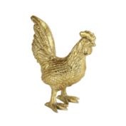 Cheungs Roven Handmade Cast Iron Rooster  Animal Figurine Decor - Gold