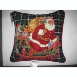 C&F Home Sleigh Ride Needlepoint Pillow