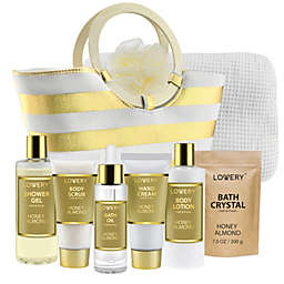 Home Spa Kit - Honey Almond Scent - Luxury Bath & Shower Gift for Women & Men