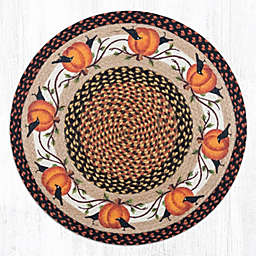 Earth Rugs RP-222 Pumpkin Crow Round Patch 27 x 27 inch